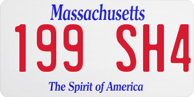 MA license plate 199SH4