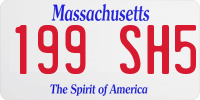 MA license plate 199SH5