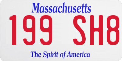 MA license plate 199SH8