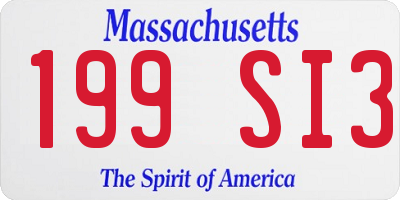MA license plate 199SI3