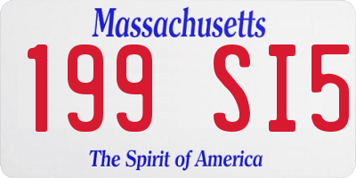 MA license plate 199SI5