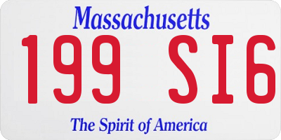 MA license plate 199SI6