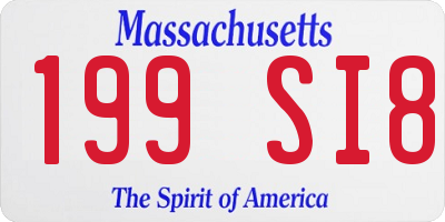 MA license plate 199SI8