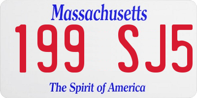 MA license plate 199SJ5