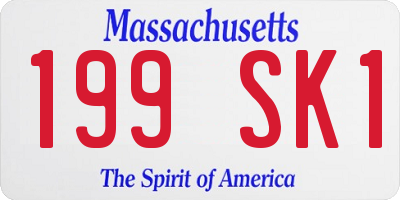 MA license plate 199SK1