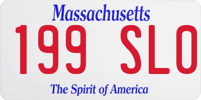 MA license plate 199SL0