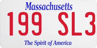 MA license plate 199SL3