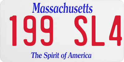 MA license plate 199SL4