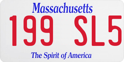 MA license plate 199SL5