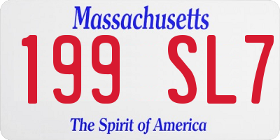 MA license plate 199SL7