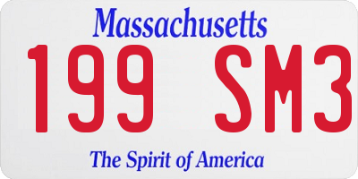 MA license plate 199SM3