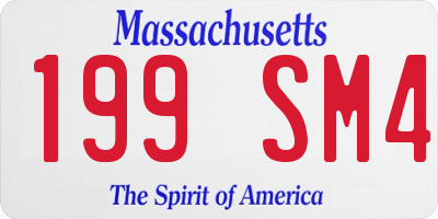 MA license plate 199SM4