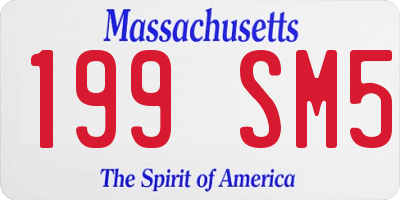 MA license plate 199SM5