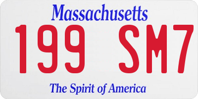MA license plate 199SM7