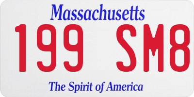MA license plate 199SM8