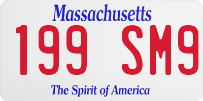 MA license plate 199SM9
