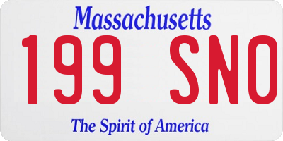 MA license plate 199SN0