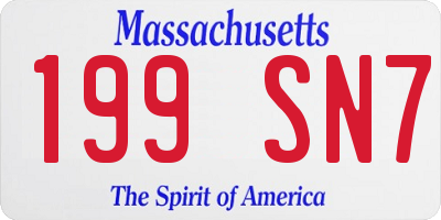 MA license plate 199SN7