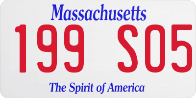 MA license plate 199SO5
