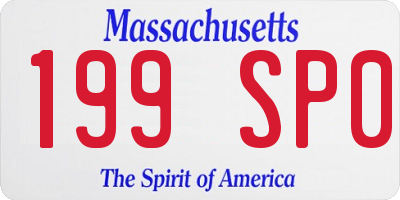 MA license plate 199SP0