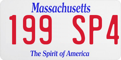 MA license plate 199SP4