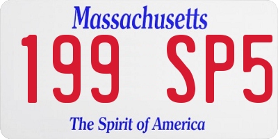 MA license plate 199SP5