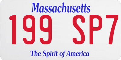 MA license plate 199SP7