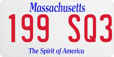 MA license plate 199SQ3