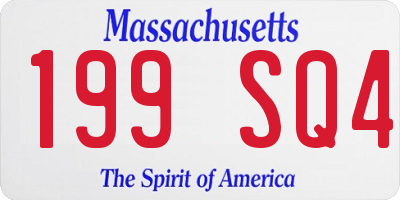 MA license plate 199SQ4