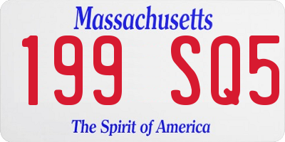 MA license plate 199SQ5