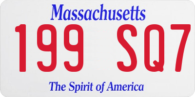 MA license plate 199SQ7