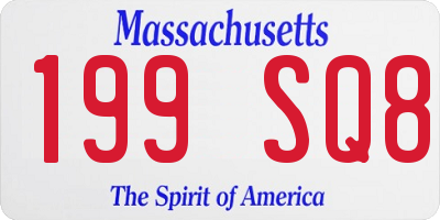 MA license plate 199SQ8