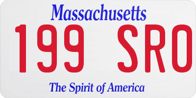 MA license plate 199SR0