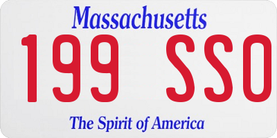 MA license plate 199SS0
