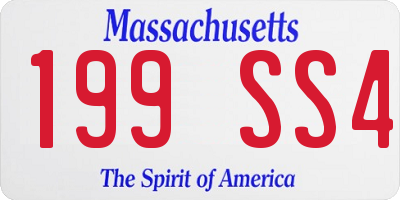 MA license plate 199SS4