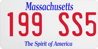 MA license plate 199SS5