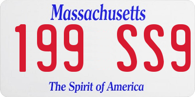 MA license plate 199SS9