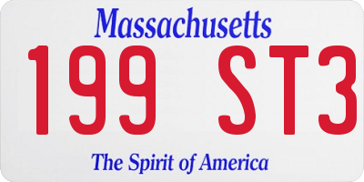 MA license plate 199ST3