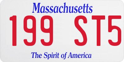 MA license plate 199ST5