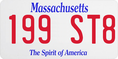 MA license plate 199ST8