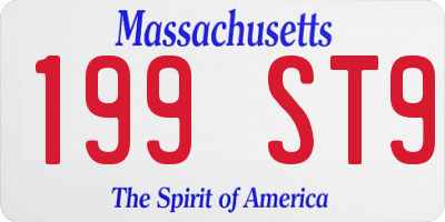 MA license plate 199ST9