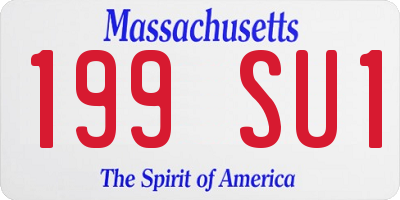 MA license plate 199SU1