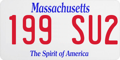MA license plate 199SU2