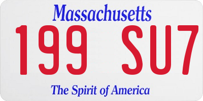 MA license plate 199SU7