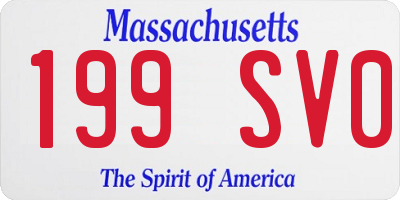 MA license plate 199SV0