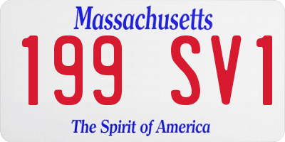 MA license plate 199SV1