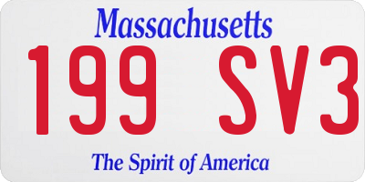 MA license plate 199SV3