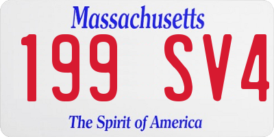 MA license plate 199SV4