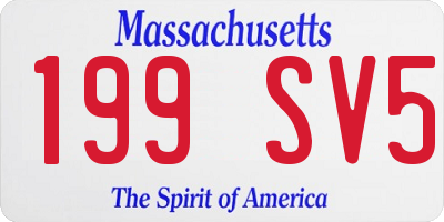 MA license plate 199SV5