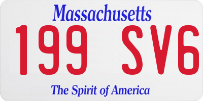MA license plate 199SV6